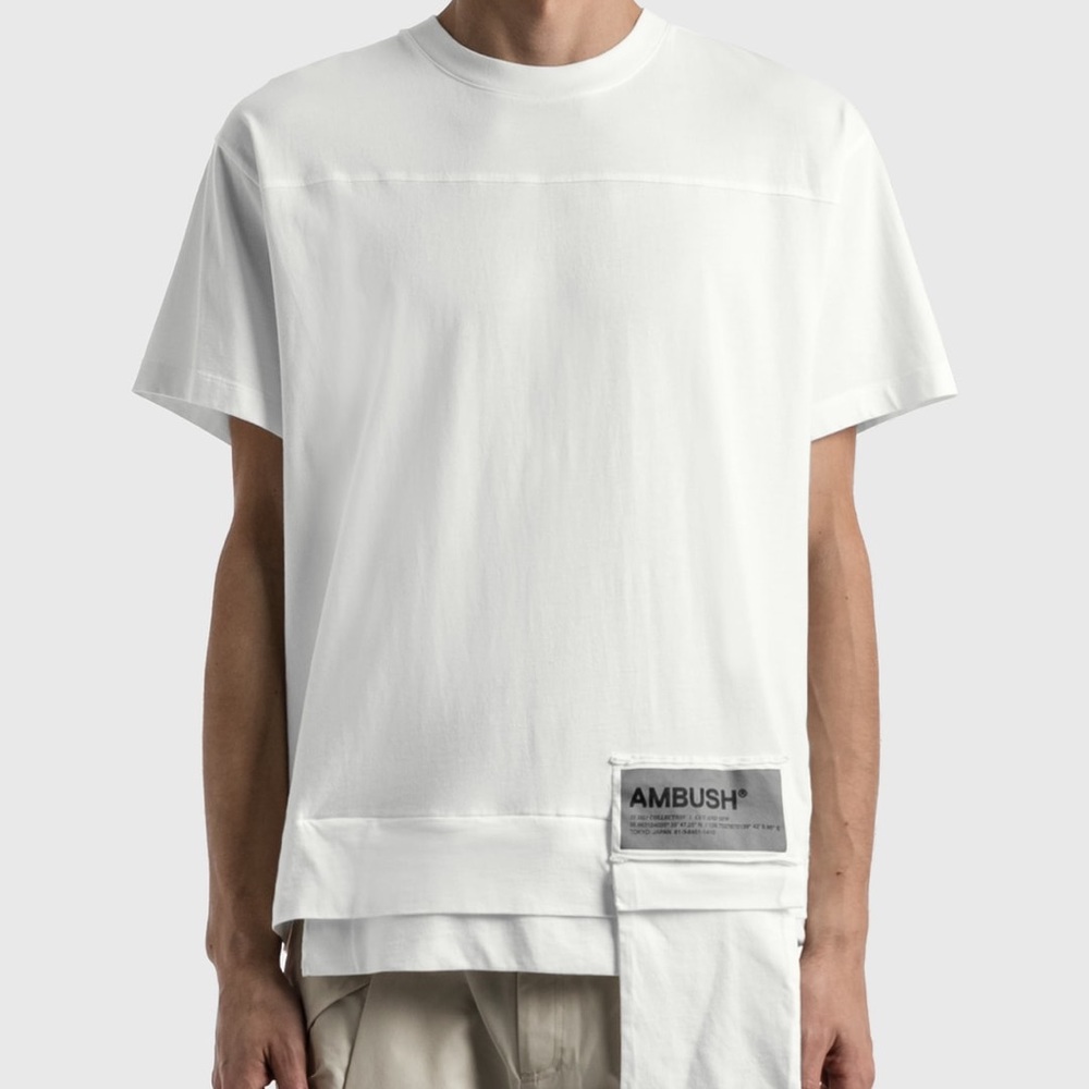 🔥 AMBUSH Waist Pocket Jersey White T-Shirt Medium